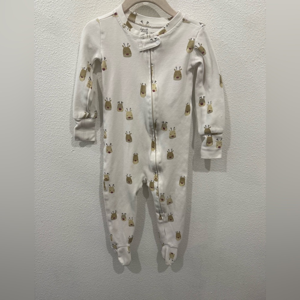Deux par Deux White One Piece with Animal Print